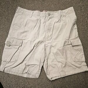 Arrow Shorts‎ Mens 40x8 Beige Cargo Casual Khaki Chino Distressed Minimalist